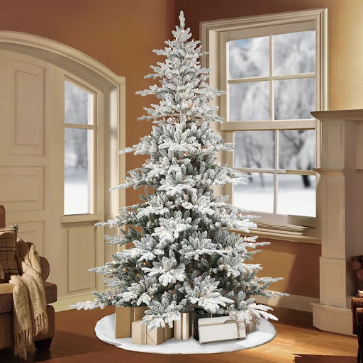 7.5' Lighted Artificial Pine Christmas Tree