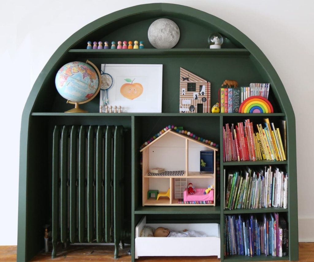 Arched Bookcase with Adjustable Shelves