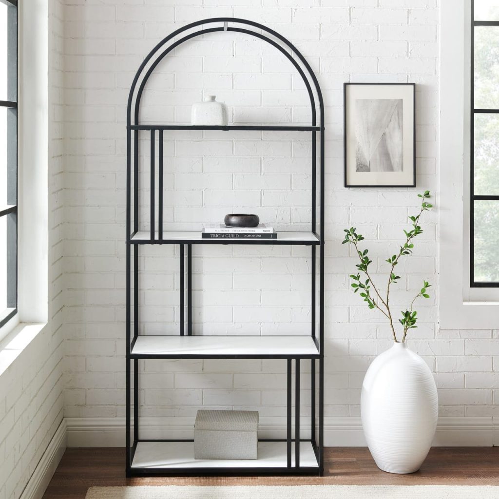 Arched Bookcase with Asymmetrical Design