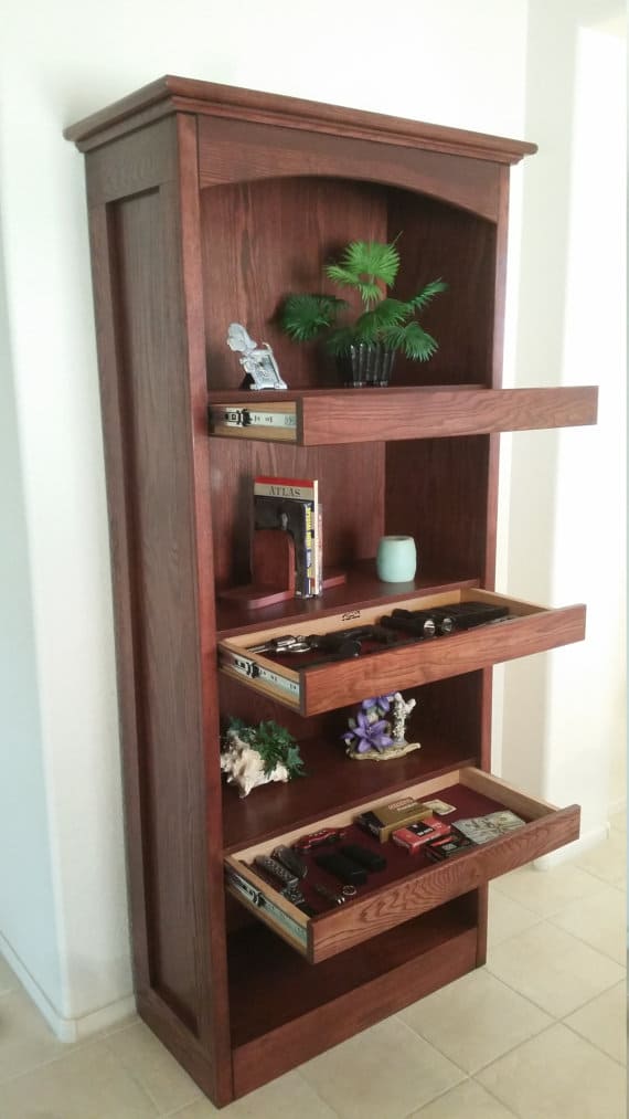 Arched Bookcase with Hidden Compartments