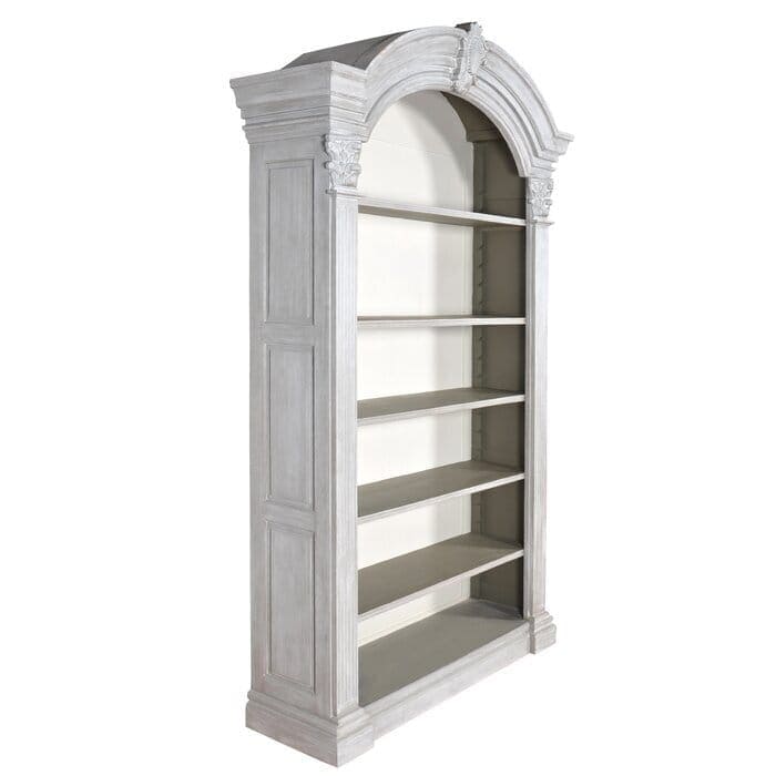 Arched Bookcase with Ornate Moldings