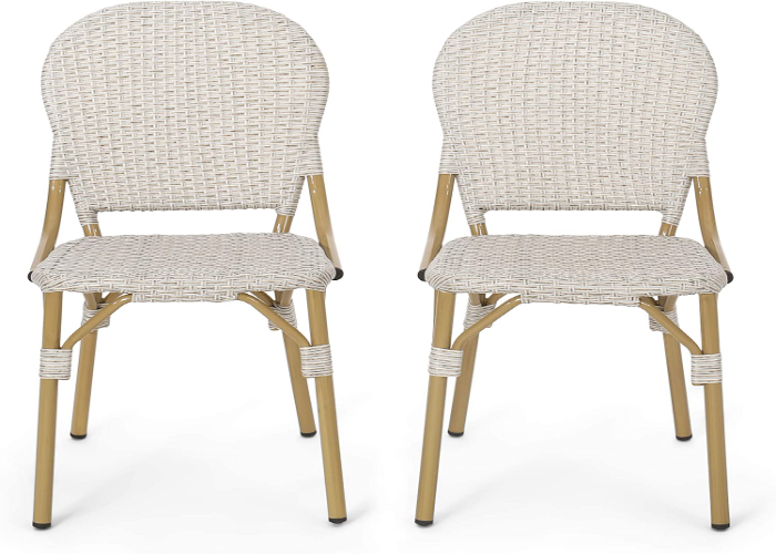 Arthur Outdoor Aluminum French Bistro Chairs