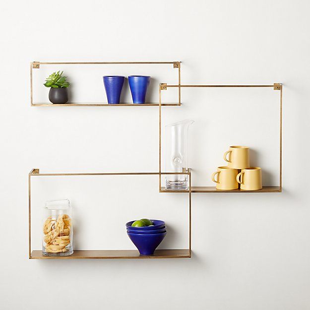 Brass Floating Wall Shelves