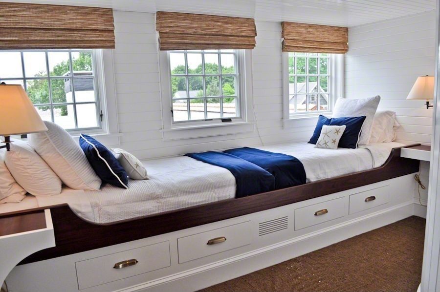 Bunk Bed with Window Bench Storage