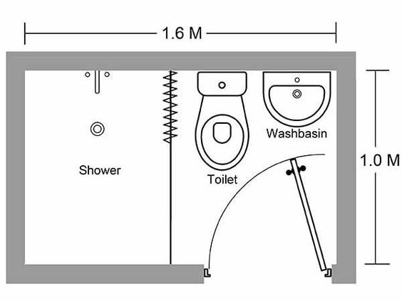 Compact bathroom floor plan