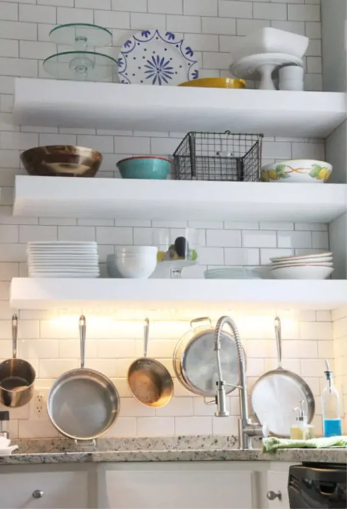 DIY Kitchen Floating Shelves