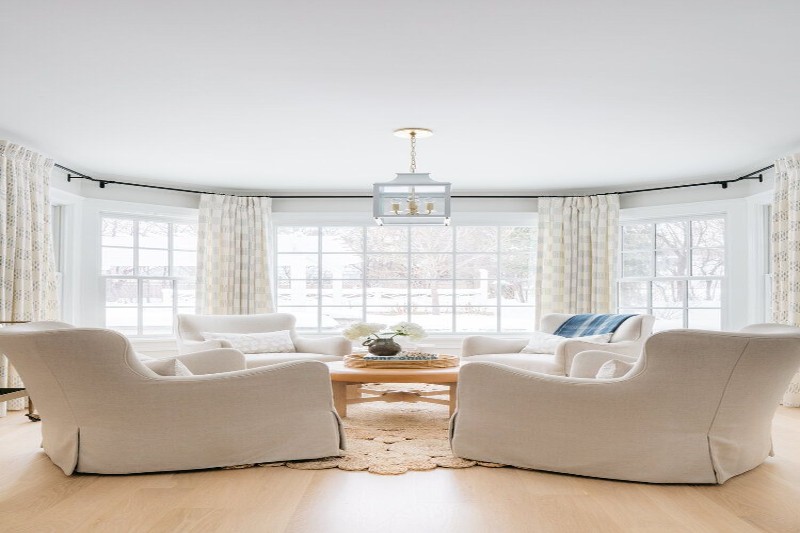 Elegant Living Room with Sheer Curtains