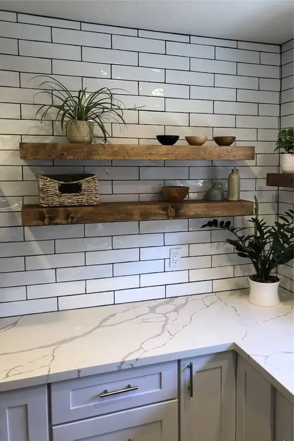 Floating Shelf on Backsplash