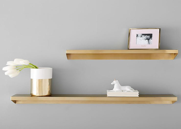 Gold Floating Shelves