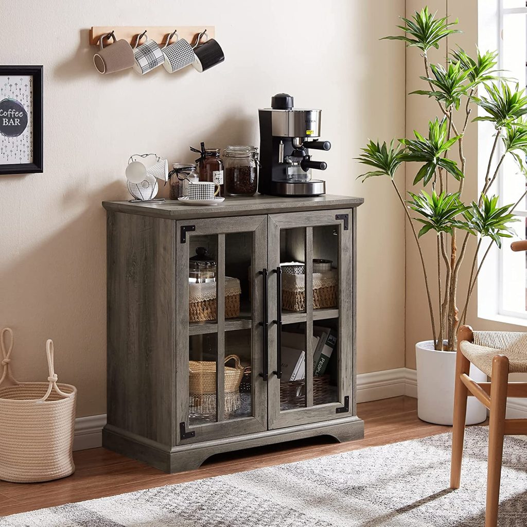 Grey Coffee Bar Cabinet