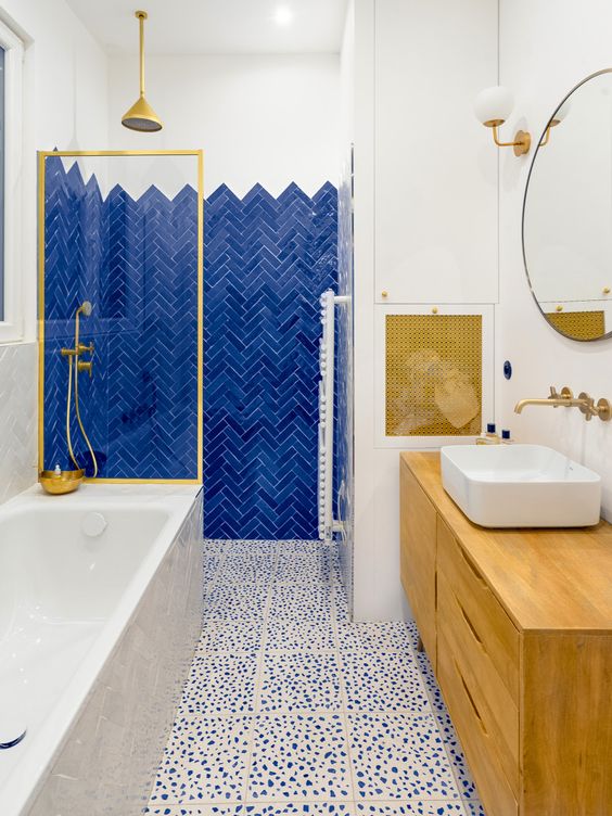 Herringbone Tile Accent Wall