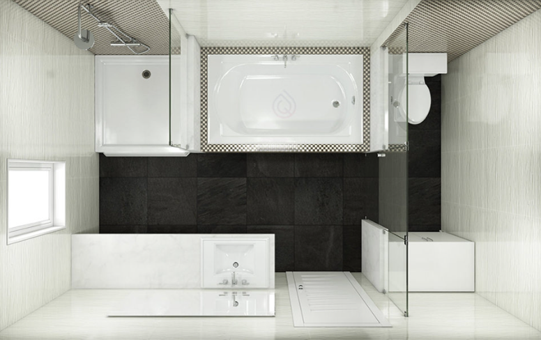 Ideal Rectangle-Shaped Bathroom Layout