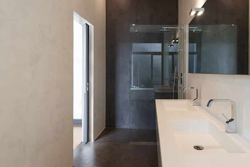 Industrial Chic Bathroom Pocket Door