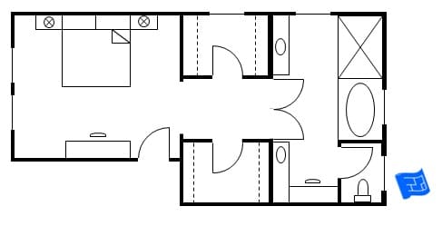 Master Suite with His and Hers Walk-In Closets