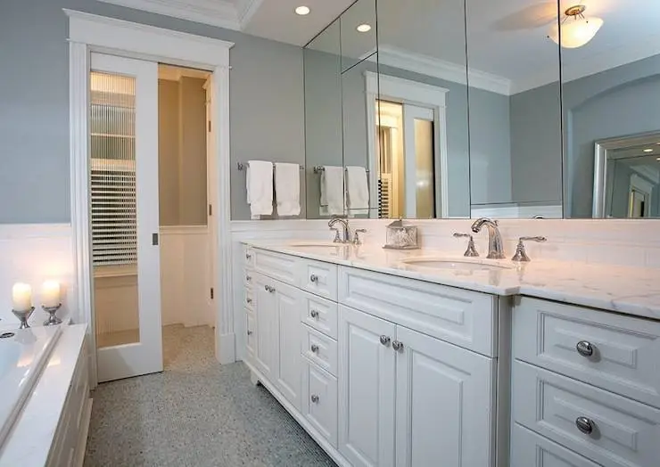 Modern Luxury Bathroom with Pocket Door