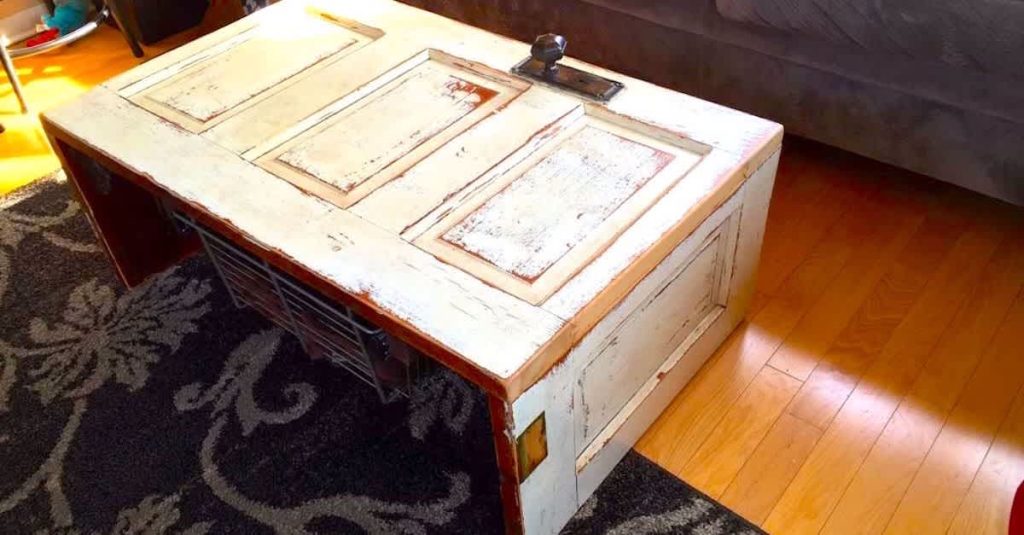 Old Door Into A Coffee Table