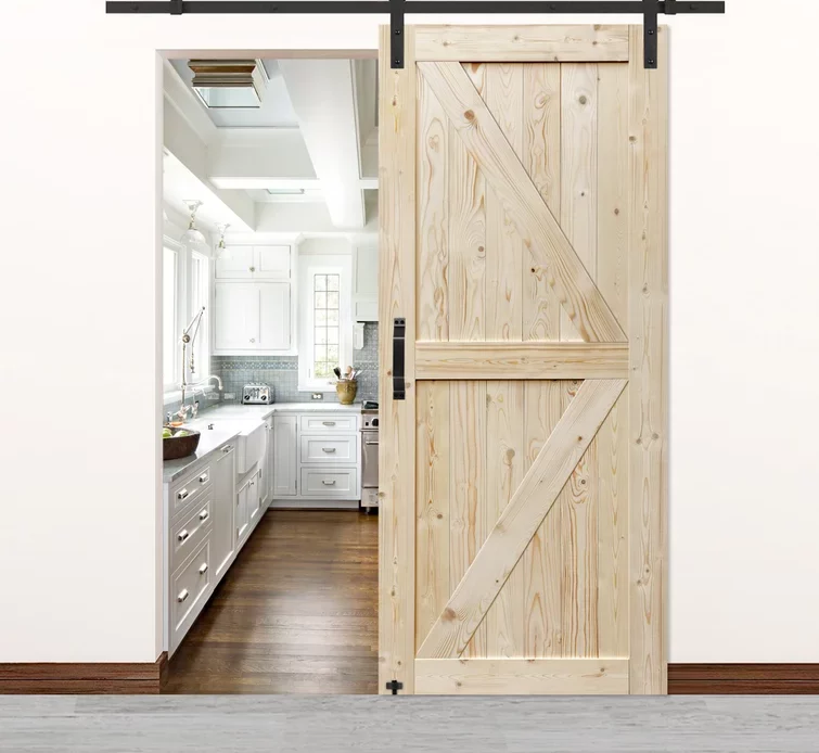 Panelled Wood Painted Barn Door