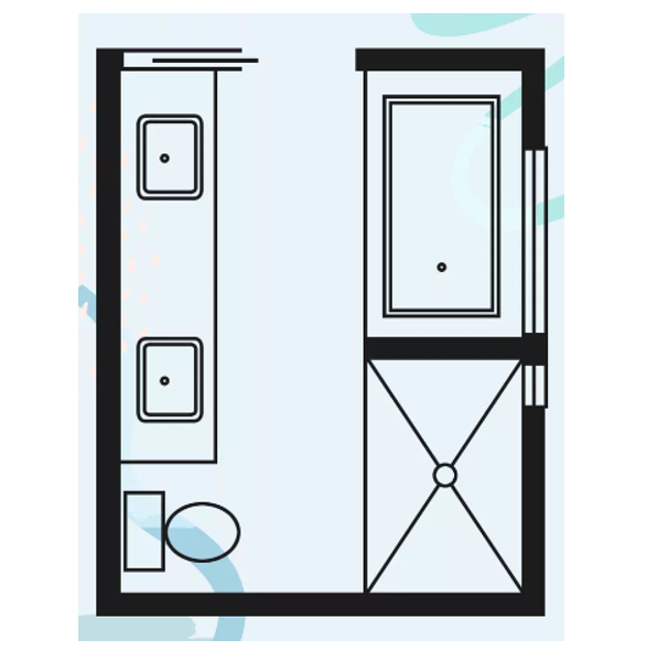 Pretty Basic yet Spacious Bath Layout