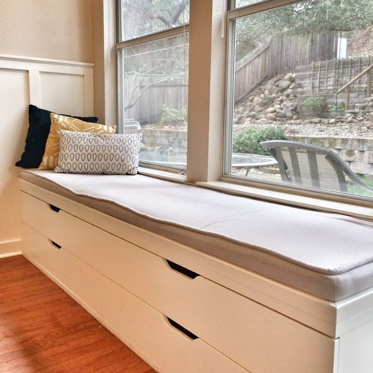 Repurposed Cabinet Window Bench