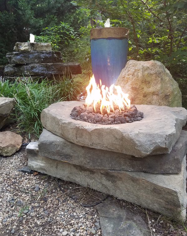 Sliced Boulder Fire Pit