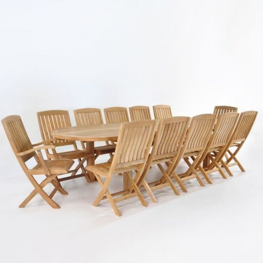 Teak Extension Table and 12 Como Chairs