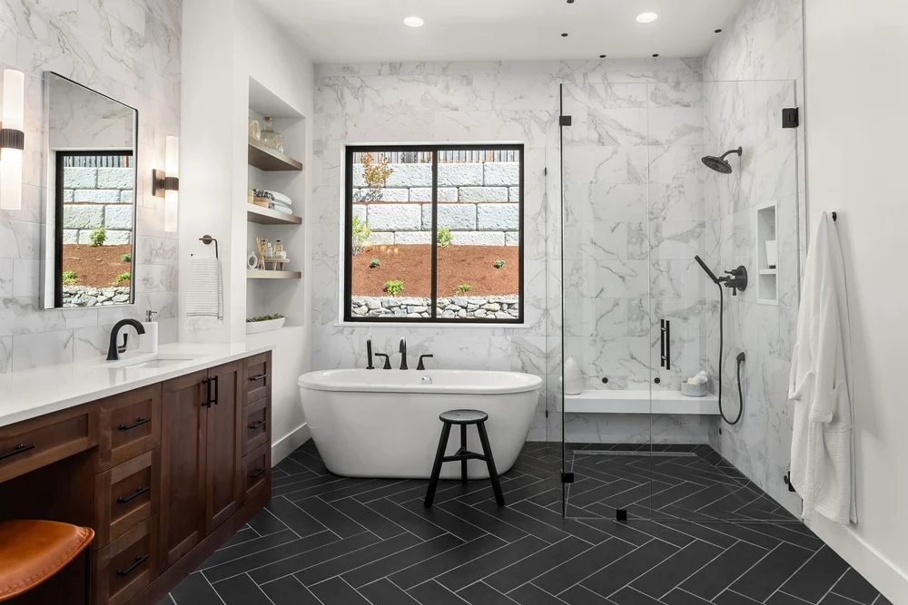 Walk-In Shower Tile Ideas for Bathroom