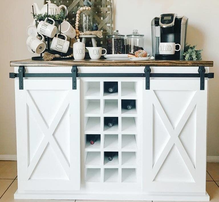 White Coffee and Wine Bar Table