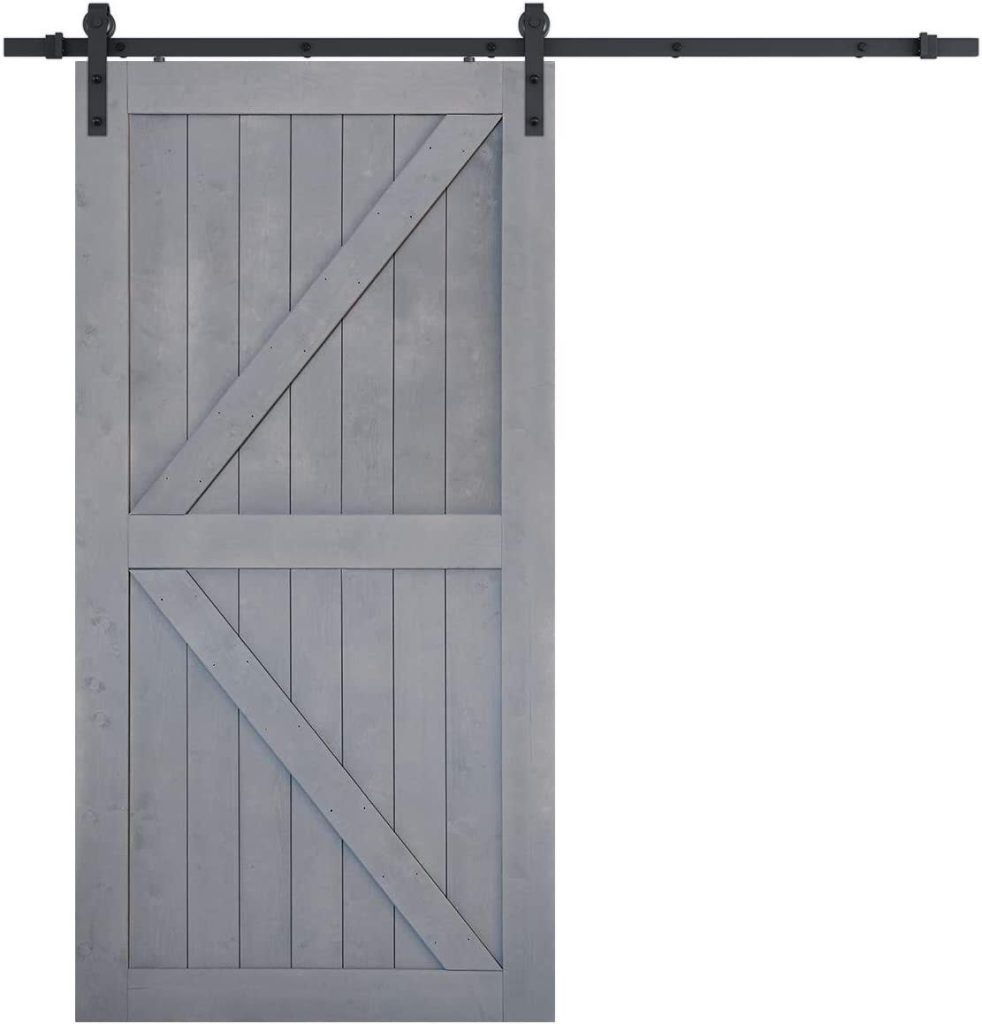 Wood-Panelled Gray Barn Door