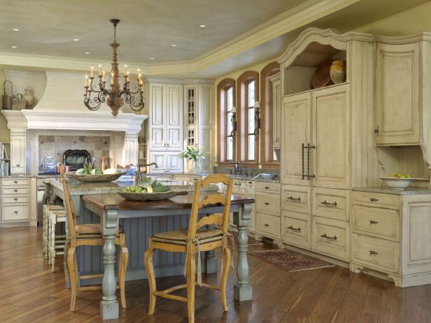 Antique Kitchen Island with Seating