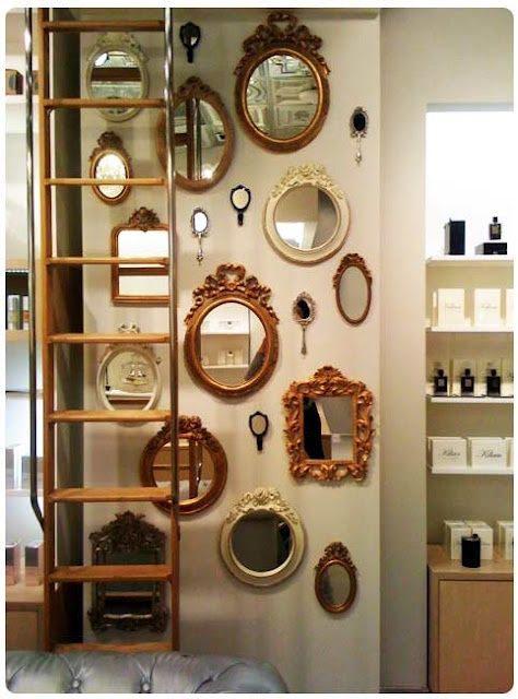 Antique Mirror Wall Shelf