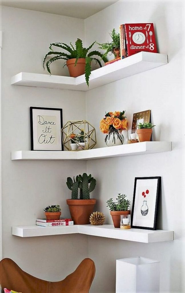 Floating Corner Wall Shelf