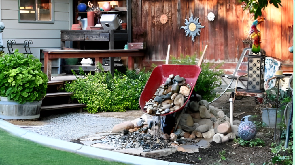 Fun and Fancy-Free Wheelbarrow Waterfall