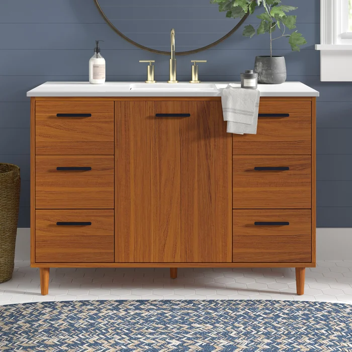 Gallatin Freestanding Single Bathroom Vanity with Quartz Vanity Top