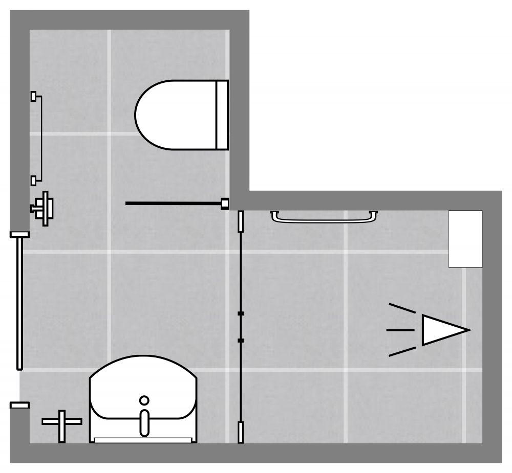 L-Shaped Bathroom Layout