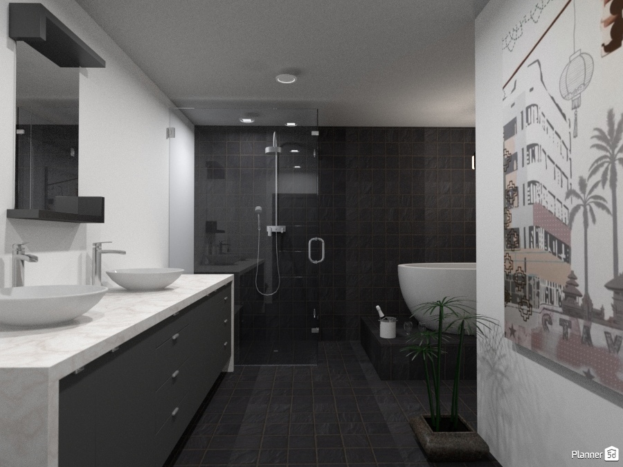 L-Shaped Bathroom Layout