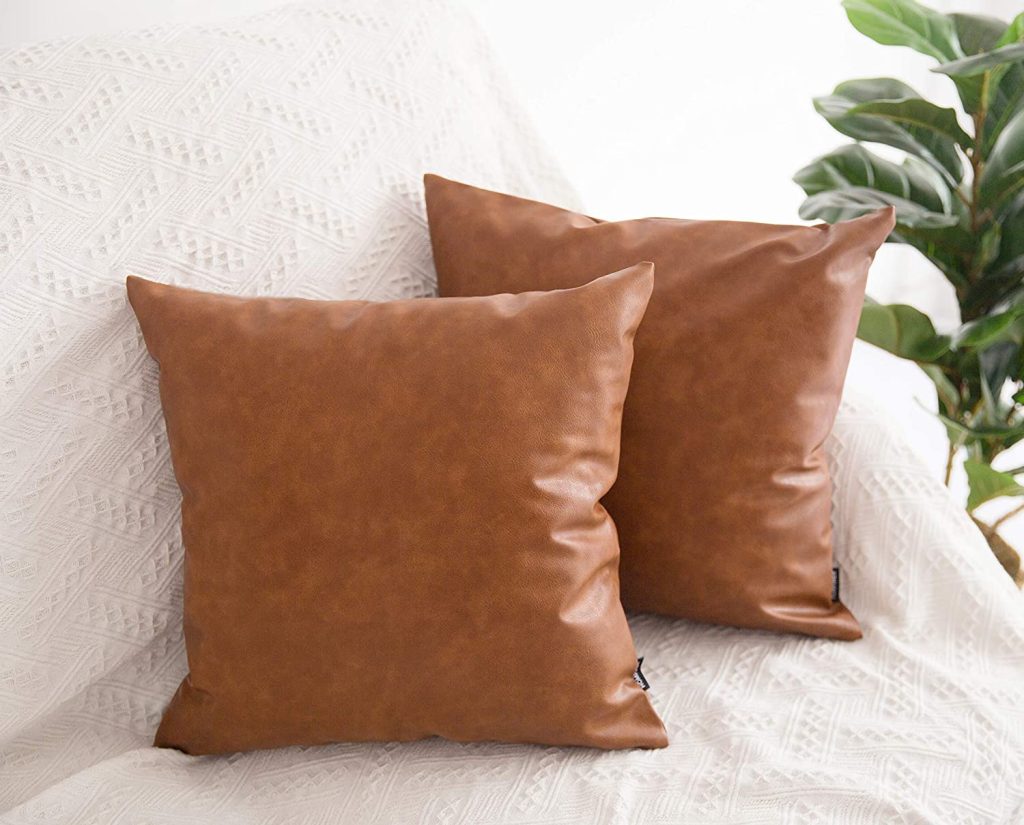 Leather Throw Pillow Case