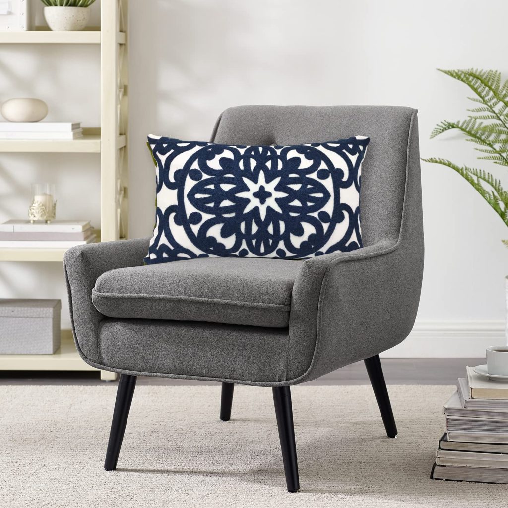 Mandala Embroidery Lumbar Pillow Cover