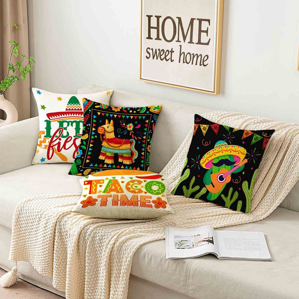 Mexican Fiesta Throw Pillow Covers