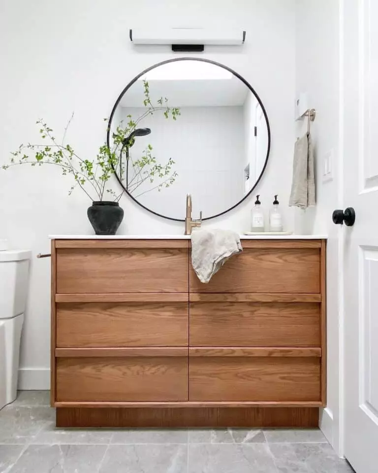 Modern Bathroom With Wood Vanity