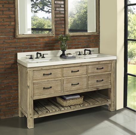 Napa Double Bowl Open Shelf Vanity - Sonoma Sand