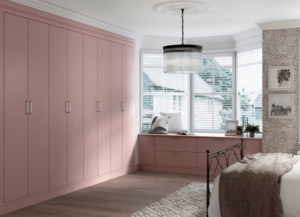 Pastel Pink Panelling Wardrobe