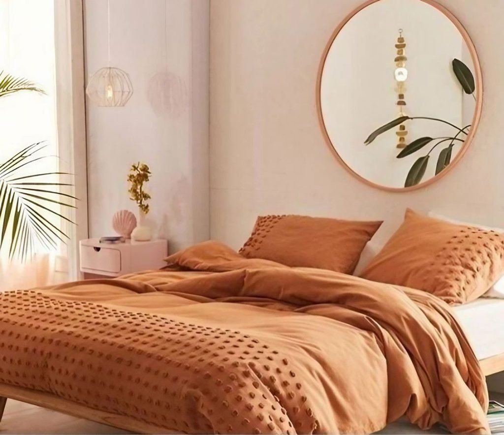 Pastel Pink and Orange Bedroom