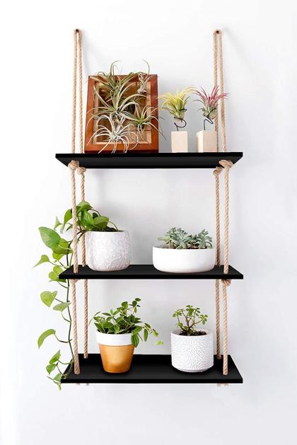 Rope Suspended Wall Shelf