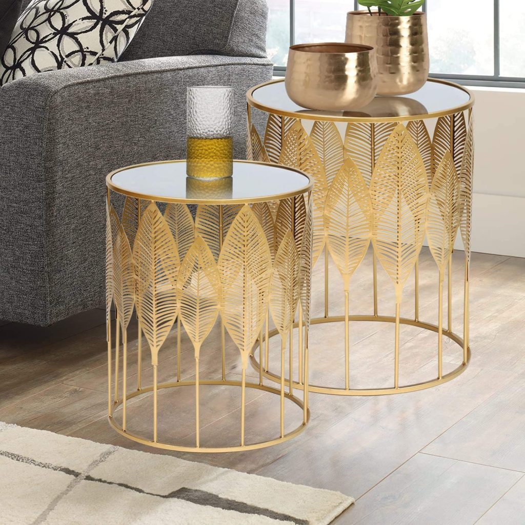 Table Night Stands with Golden Nesting