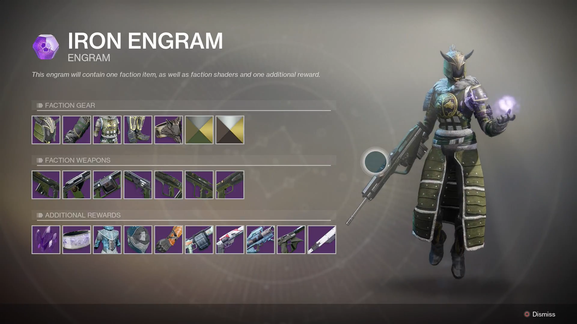 Iron Banner Exclusive Gear and Loot Table