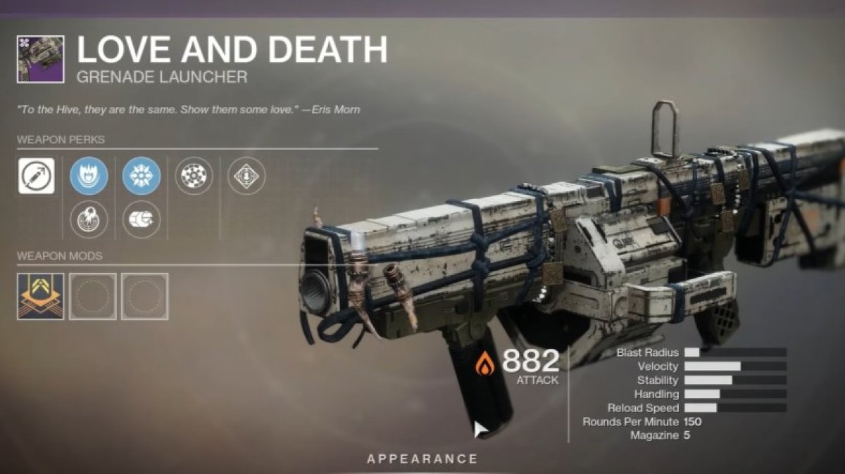 Love and Death - Solar Grenade Launcher