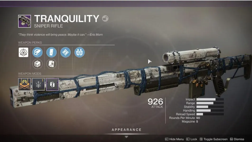 Tranquility - Kinetic Sniper Rifle