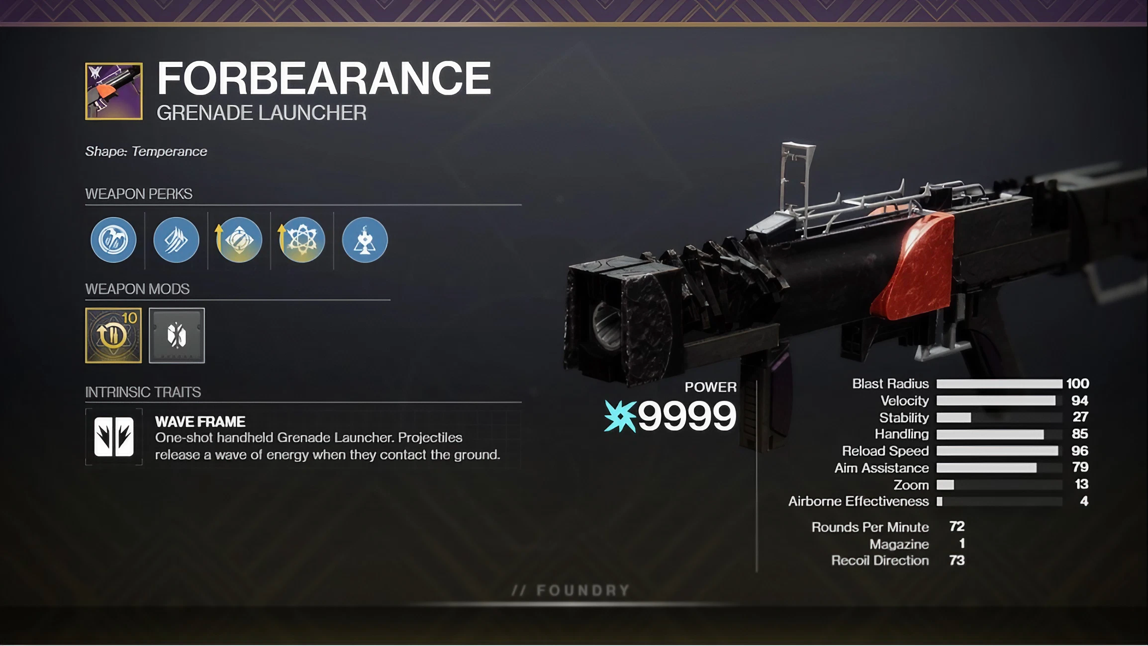 Forbearance Grenade Launcher